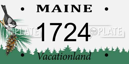 1724 Maine License Plate