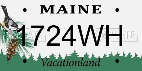1724WH Maine License Plate