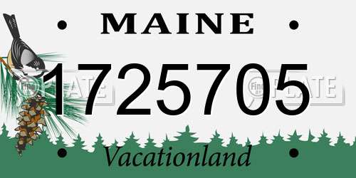 1725705 Maine License Plate