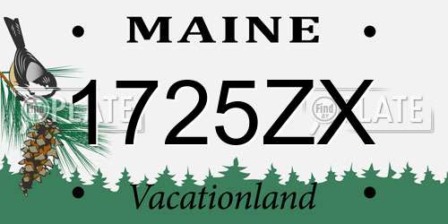 1725ZX Maine License Plate