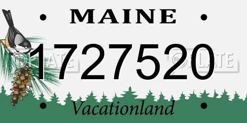 1727520 Maine License Plate