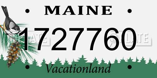 1727760 Maine License Plate