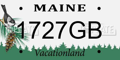 1727GB Maine License Plate