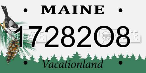 17282O8 Maine License Plate