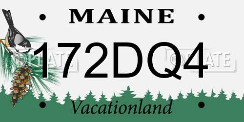 172DQ4 Maine License Plate
