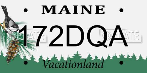 172DQA Maine License Plate