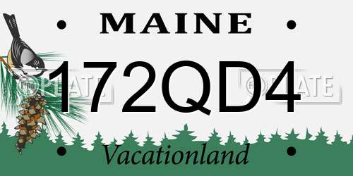172QD4 Maine License Plate