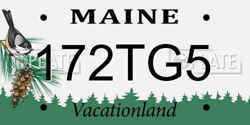 172TG5 Maine License Plate