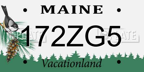 172ZG5 Maine License Plate