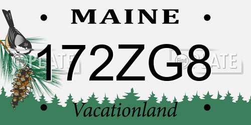 172ZG8 Maine License Plate