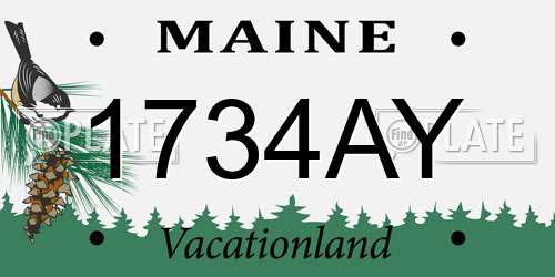 1734AY Maine License Plate