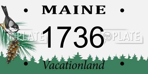 1736 Maine License Plate