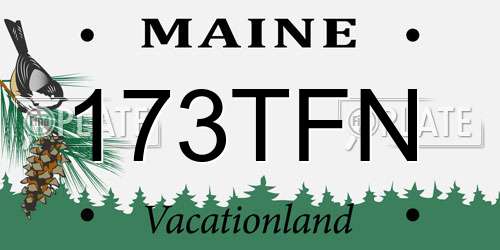 173TFN Maine License Plate
