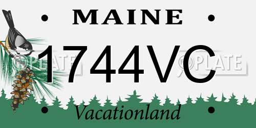 1744VC Maine License Plate