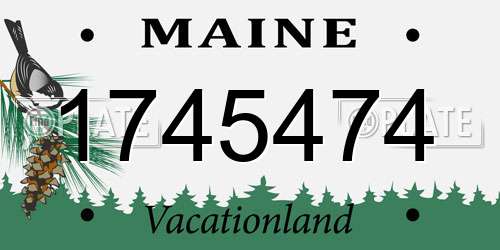 1745474 Maine License Plate