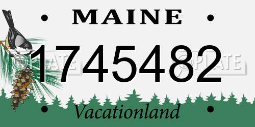 1745482 Maine License Plate