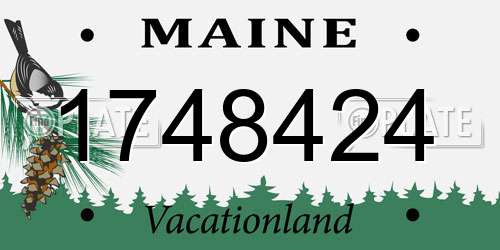 1748424 Maine License Plate