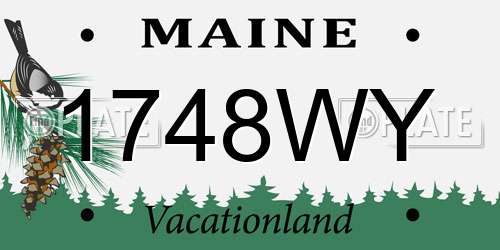 1748WY Maine License Plate