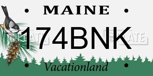 174BNK Maine License Plate