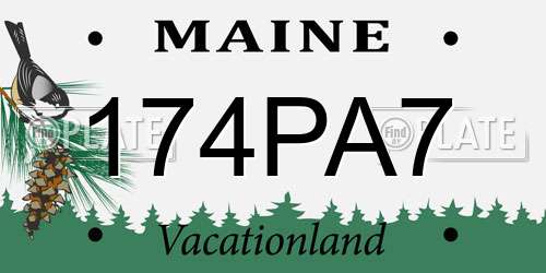174PA7 Maine License Plate