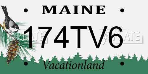 174TV6 Maine License Plate