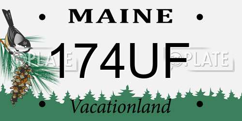 174UF Maine License Plate
