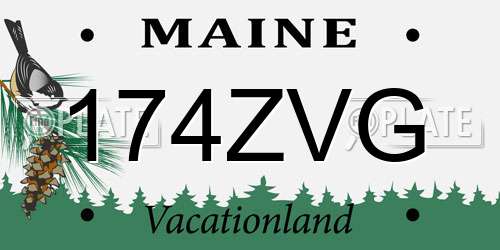 174ZVG Maine License Plate