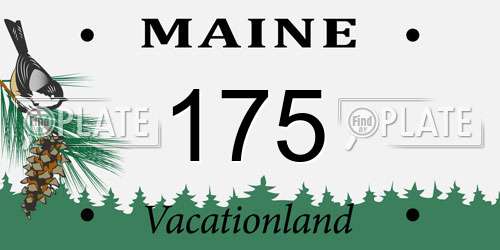 175 Maine License Plate