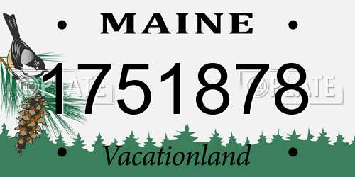 1751878 Maine License Plate