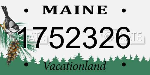 1752326 Maine License Plate