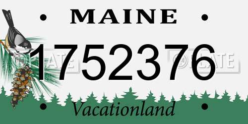 1752376 Maine License Plate