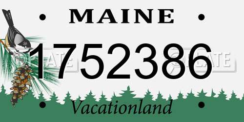 1752386 Maine License Plate