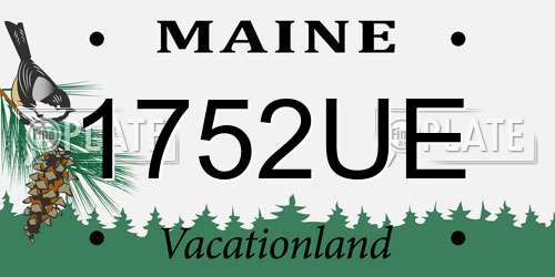 1752UE Maine License Plate