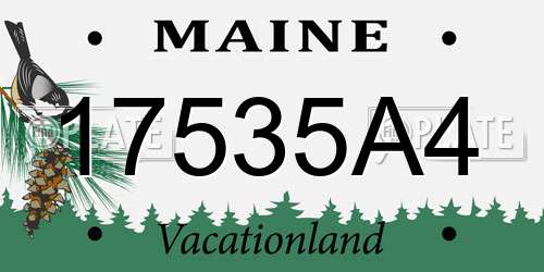 17535A4 Maine License Plate
