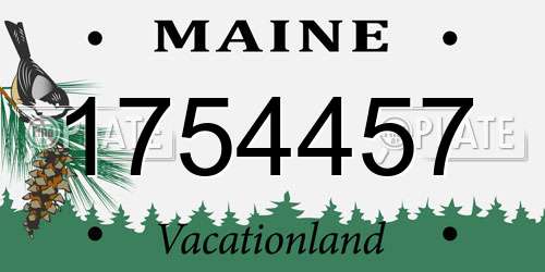 1754457 Maine License Plate