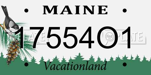 17554O1 Maine License Plate