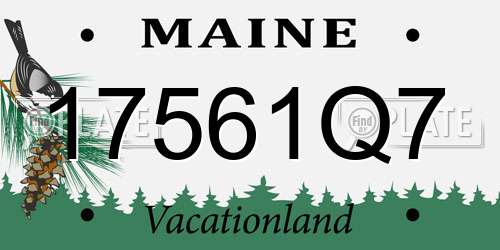 17561Q7 Maine License Plate