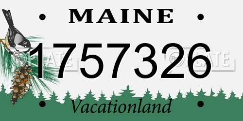 1757326 Maine License Plate