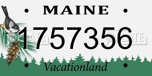 1757356 Maine License Plate