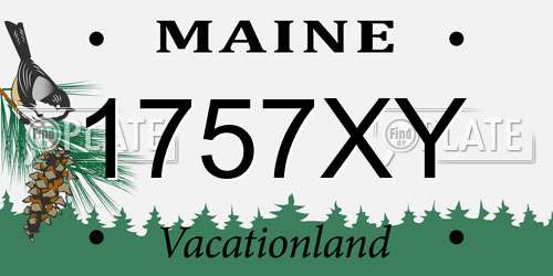 1757XY Maine License Plate