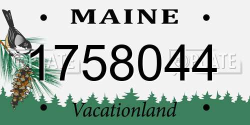 1758044 Maine License Plate