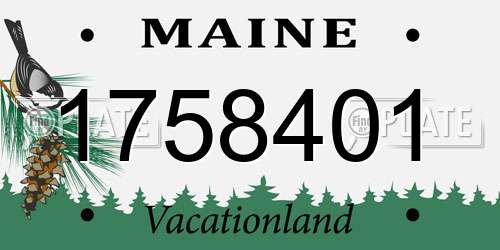 1758401 Maine License Plate