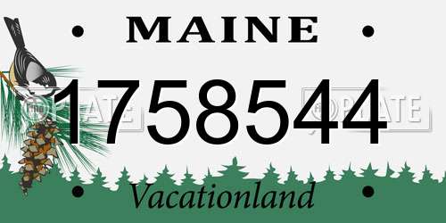 1758544 Maine License Plate