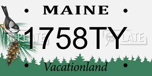1758TY Maine License Plate