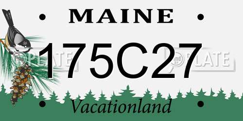175C27 Maine License Plate