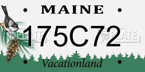 175C72 Maine License Plate