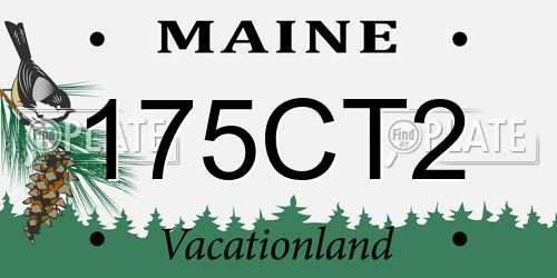 175CT2 Maine License Plate