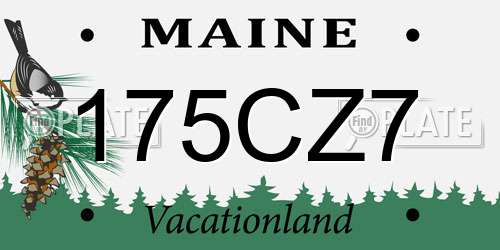 175CZ7 Maine License Plate