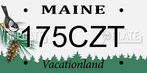 175CZT Maine License Plate