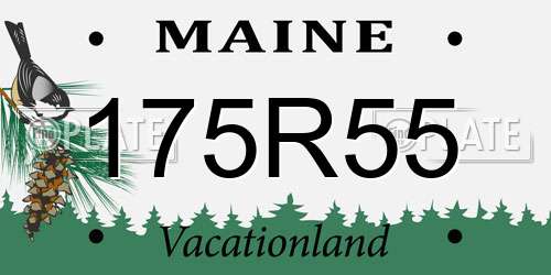 175R55 Maine License Plate